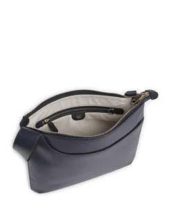 Pockets Large Umhängetasche fein genarbtes Leder dunkelblau