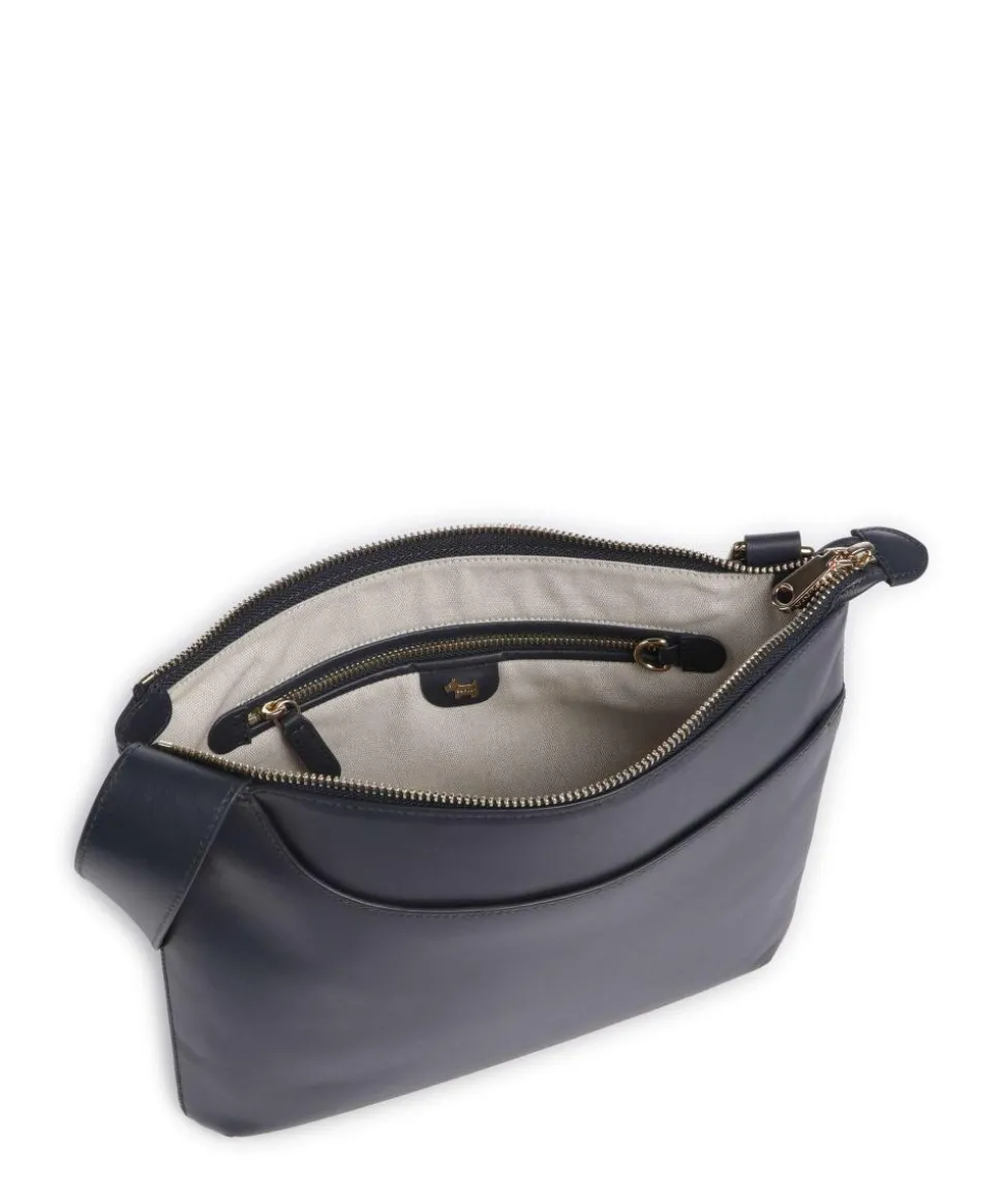 Pockets Large Umhängetasche fein genarbtes Leder dunkelblau