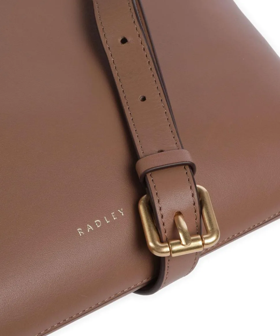 Pockets Large Umhängetasche fein genarbtes Leder braun