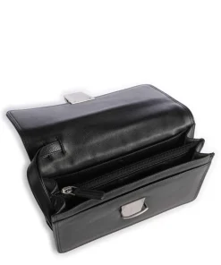 Poly Handgelenktasche weiches Rindsleder schwarz