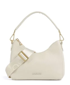 Pontresina Neve Lora Schultertasche genarbtes Leder creme