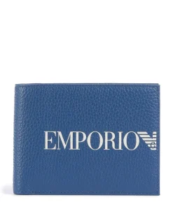 Pop Geldbörse genarbtes Rindsleder blau