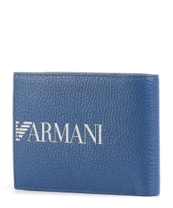 Pop Geldbörse genarbtes Rindsleder blau