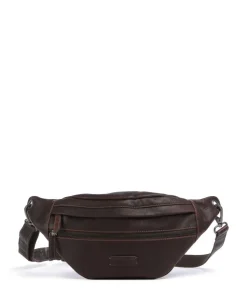 Porto 1 Gürteltasche genarbtes Leder dunkelbraun