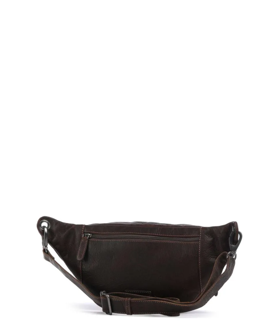 Porto 1 Gürteltasche genarbtes Leder dunkelbraun
