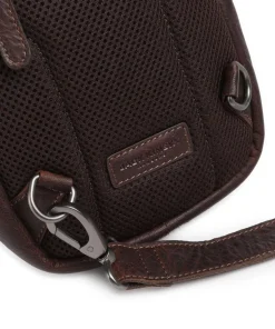 Porto 13 Slingbag genarbtes Leder dunkelbraun