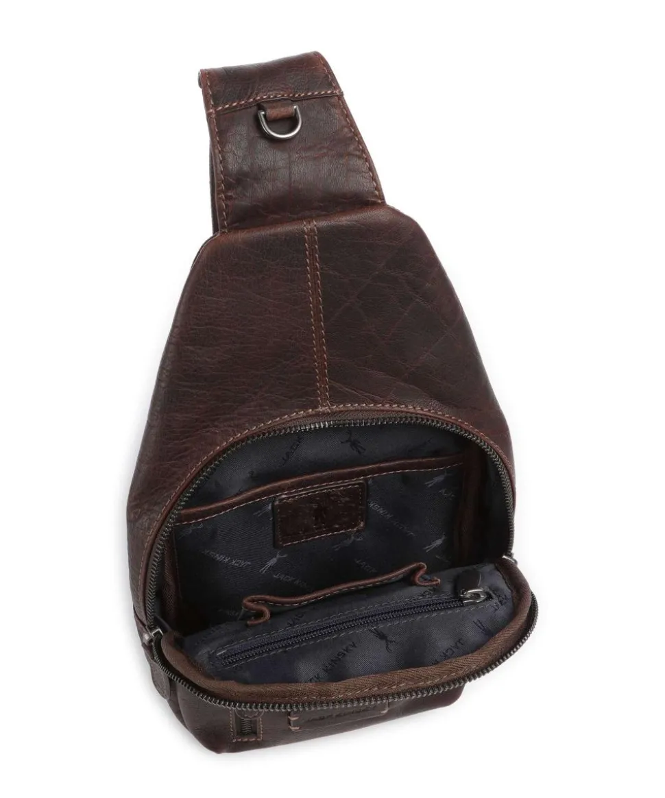 Porto 13 Slingbag genarbtes Leder dunkelbraun
