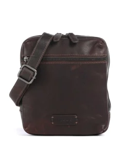 Porto 9 Umhängetasche fein genarbtes Leder dunkelbraun