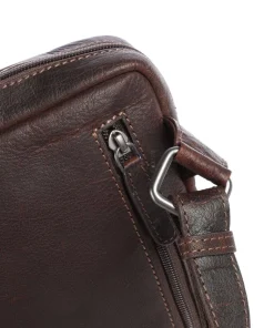 Porto 9 Umhängetasche fein genarbtes Leder dunkelbraun