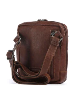 Porto 9 Umhängetasche fein genarbtes Leder cognac