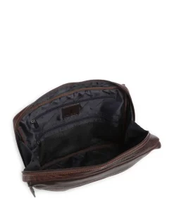 Porto 11 Umhängetasche genarbtes Leder dunkelbraun