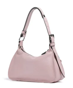 Porto Rico Gala Schultertasche genarbtes Kalbsleder grau/rosa