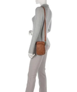 Power Field Handytasche fein genarbtes Leder cognac