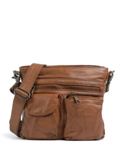 Power Field Schultertasche Schafsleder cognac