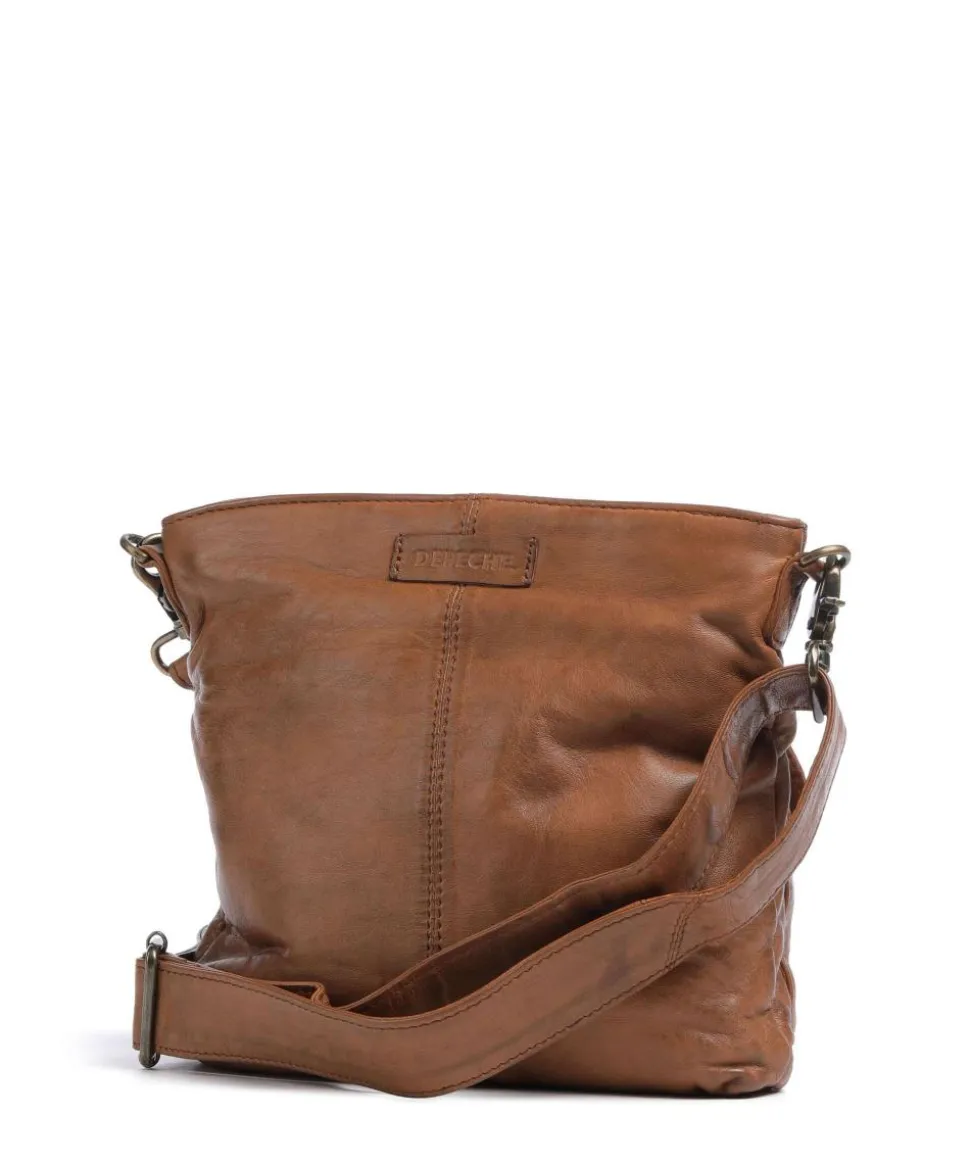 Power Field Schultertasche Schafsleder cognac