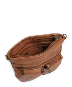 Power Field Schultertasche Schafsleder cognac