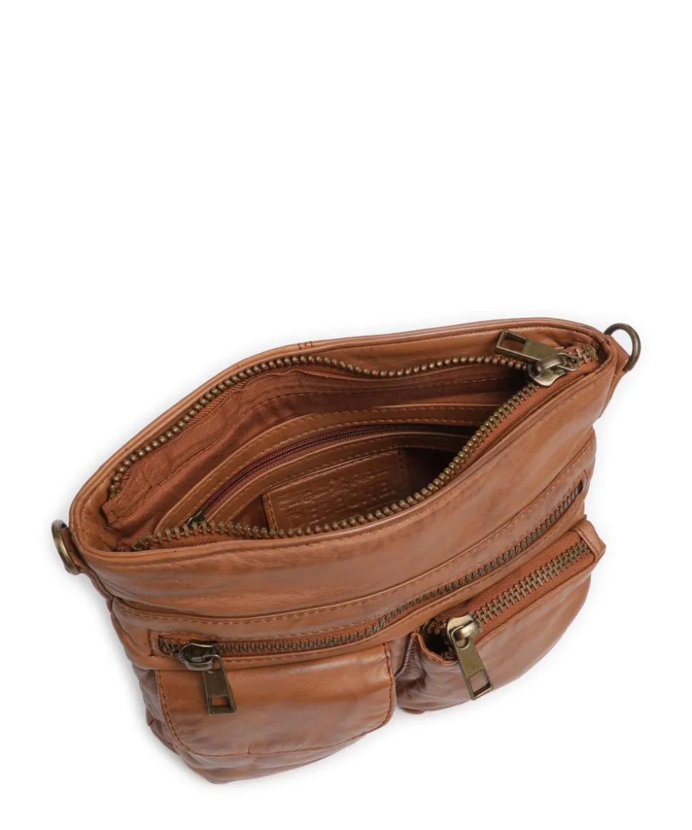 Power Field Schultertasche Schafsleder cognac