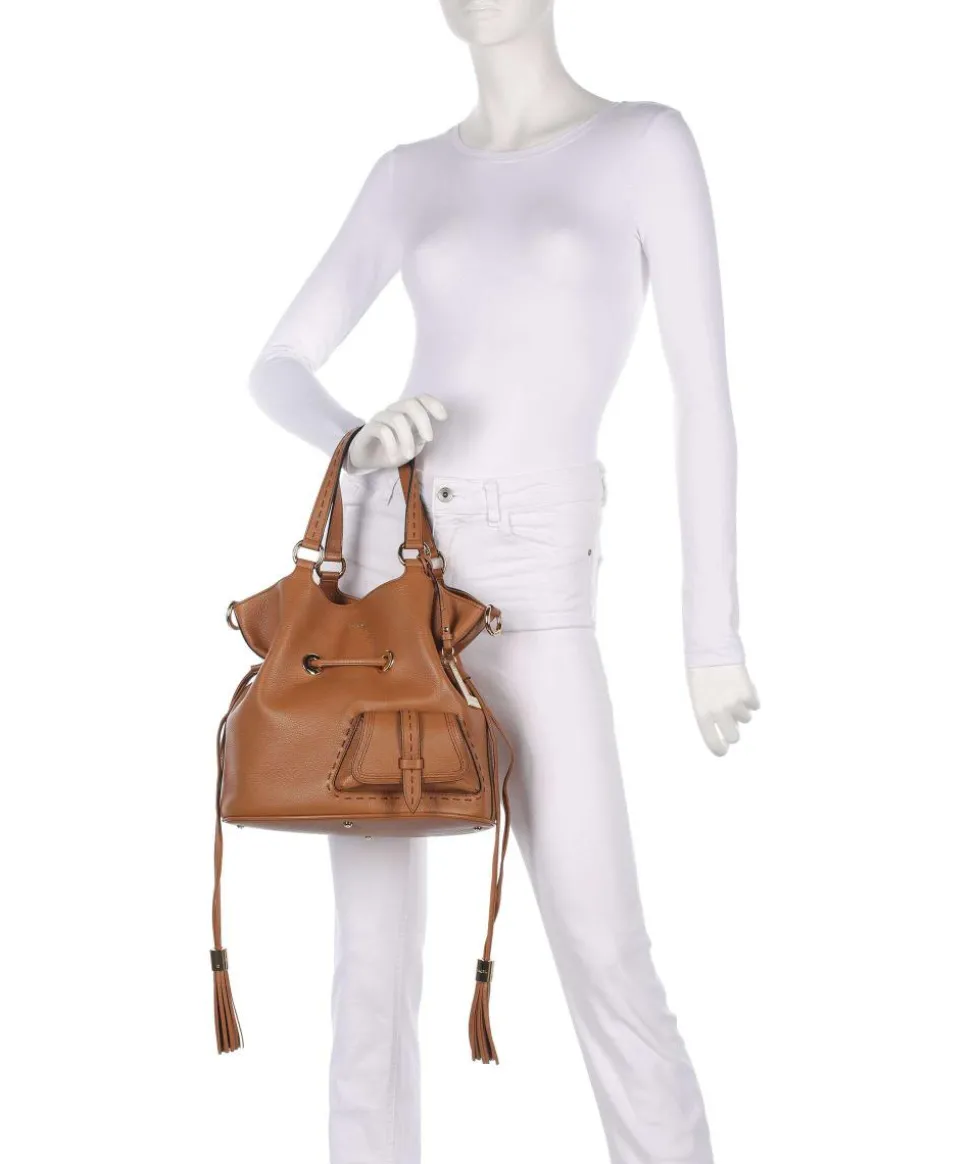 Premier Flirt M Bucket bag genarbtes Rindsleder camel