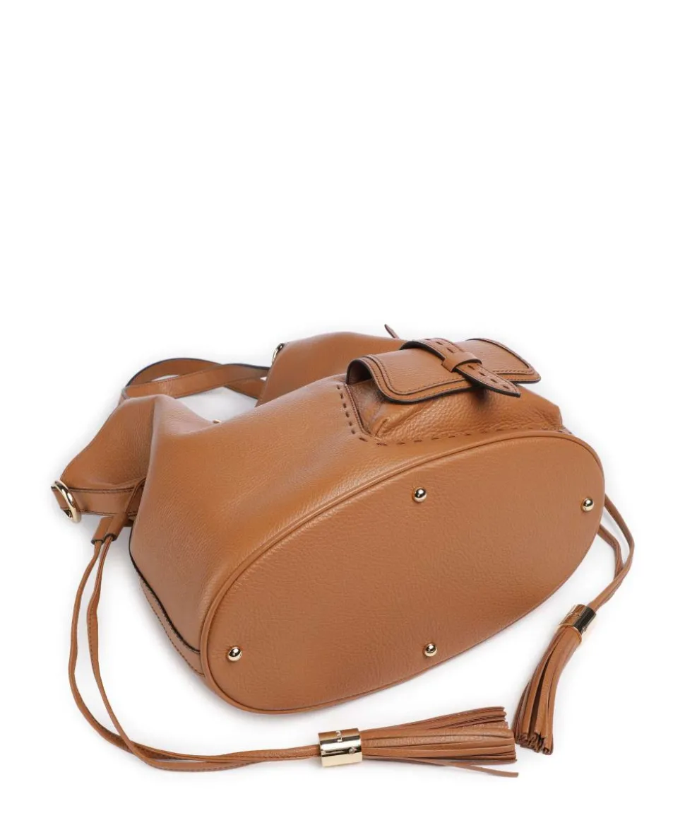 Premier Flirt M Bucket bag genarbtes Rindsleder camel
