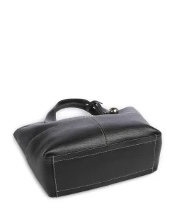 Primrose M Handtasche genarbtes Leder schwarz