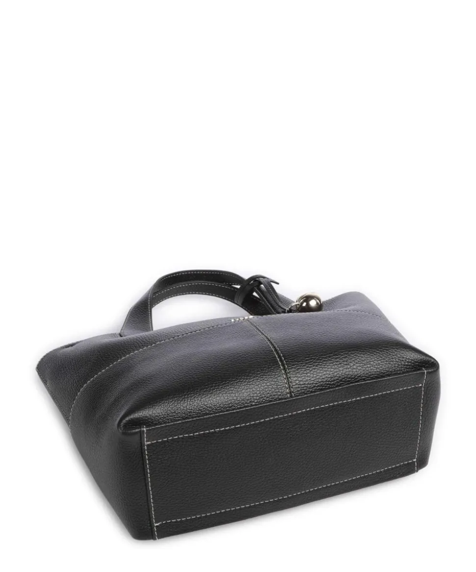 Primrose M Handtasche genarbtes Leder schwarz