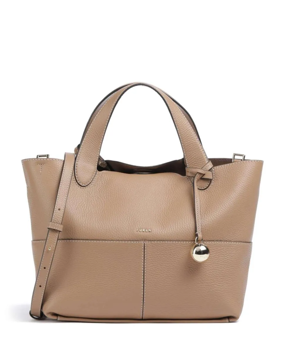 Primrose M Handtasche genarbtes Leder hellbraun