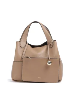 Primrose M Handtasche genarbtes Leder hellbraun