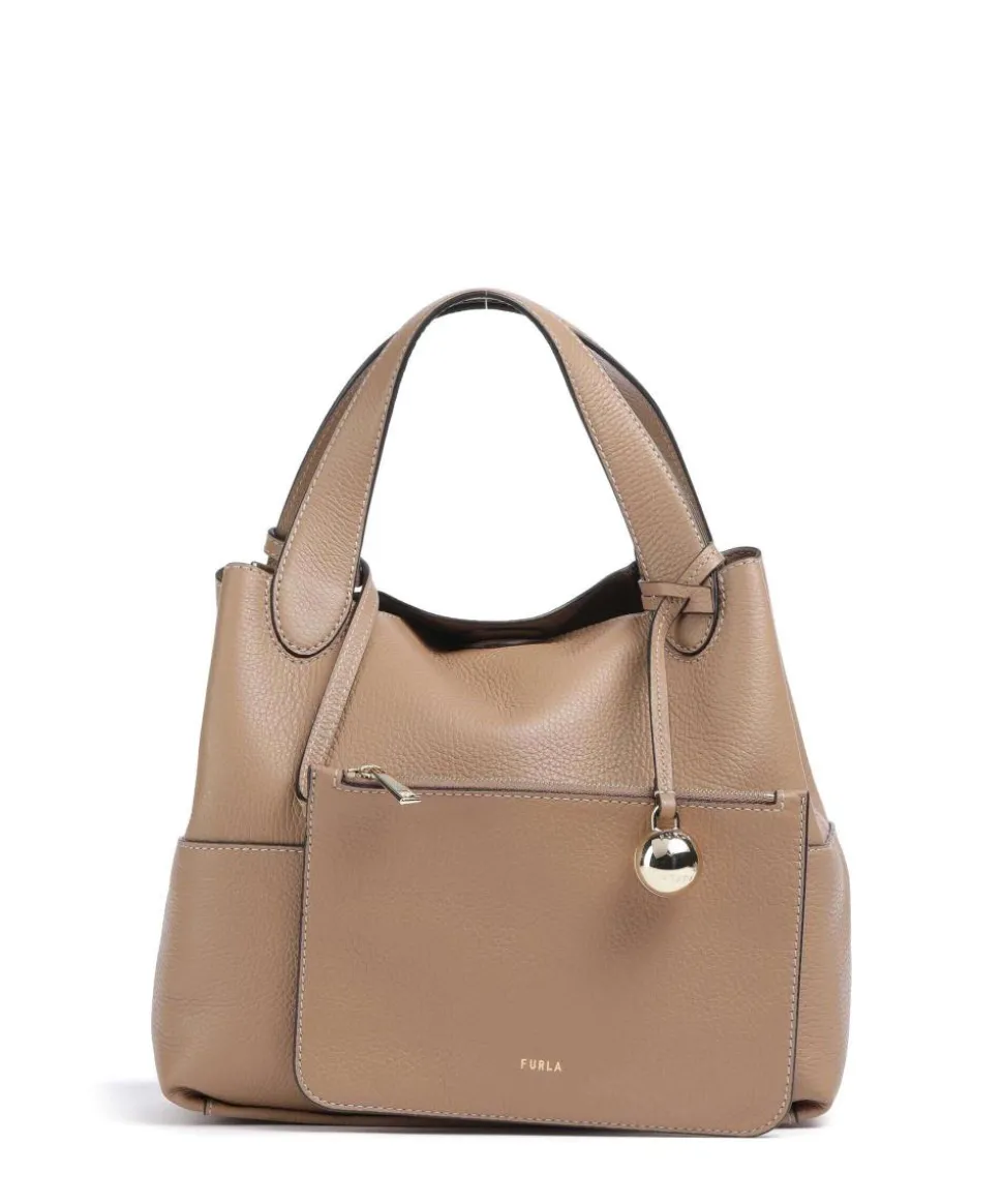 Primrose M Handtasche genarbtes Leder hellbraun