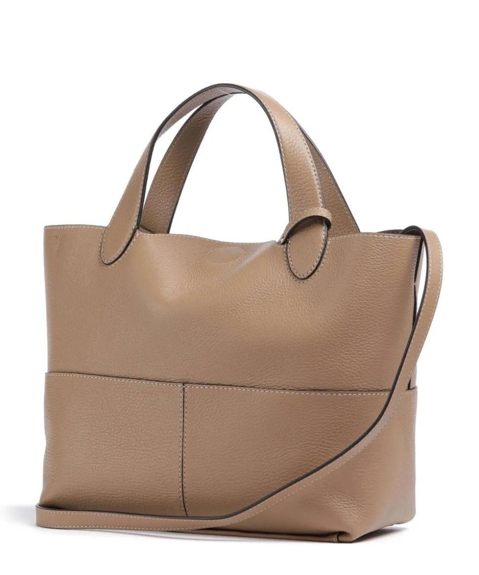 Primrose M Handtasche genarbtes Leder hellbraun