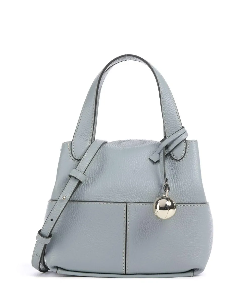 Primrose Mini Umhängetasche genarbtes Leder blaugrau