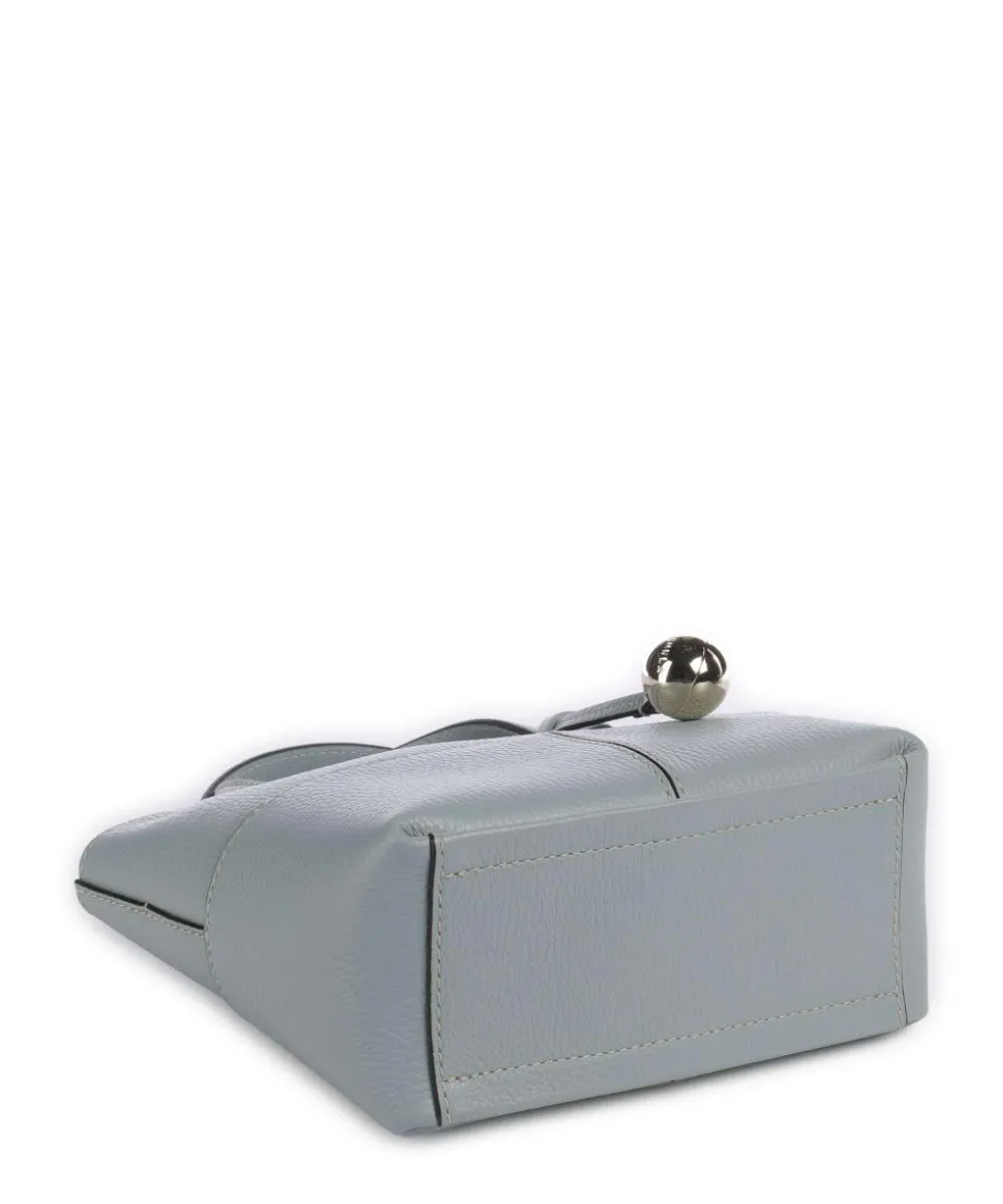 Primrose Mini Umhängetasche genarbtes Leder blaugrau