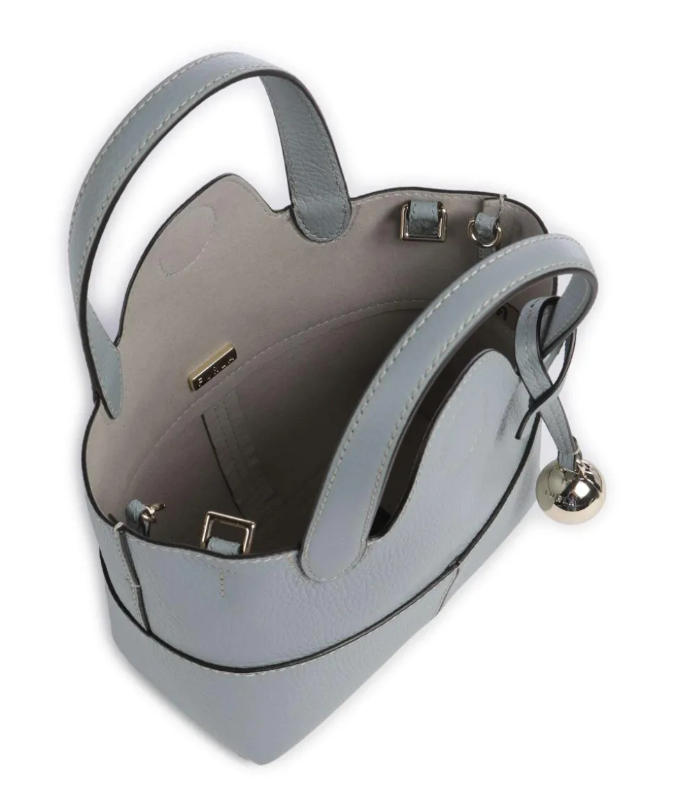 Primrose Mini Umhängetasche genarbtes Leder blaugrau