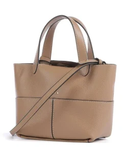 Primrose Mini Umhängetasche genarbtes Leder hellbraun