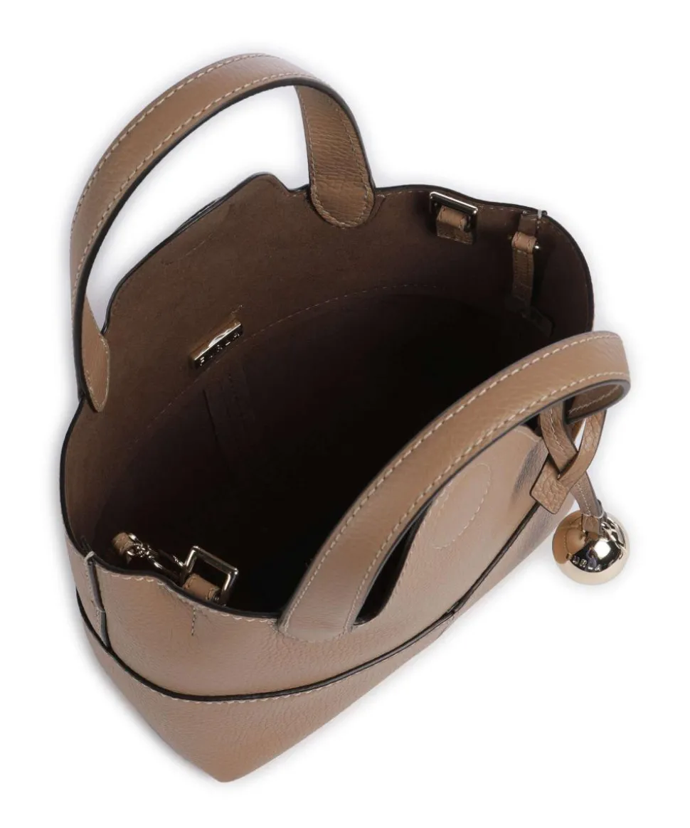 Primrose Mini Umhängetasche genarbtes Leder hellbraun