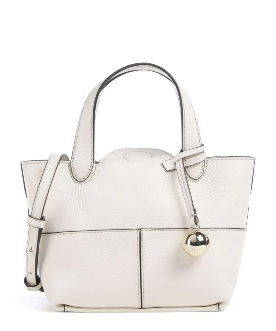 Primrose Mini Umhängetasche genarbtes Leder creme