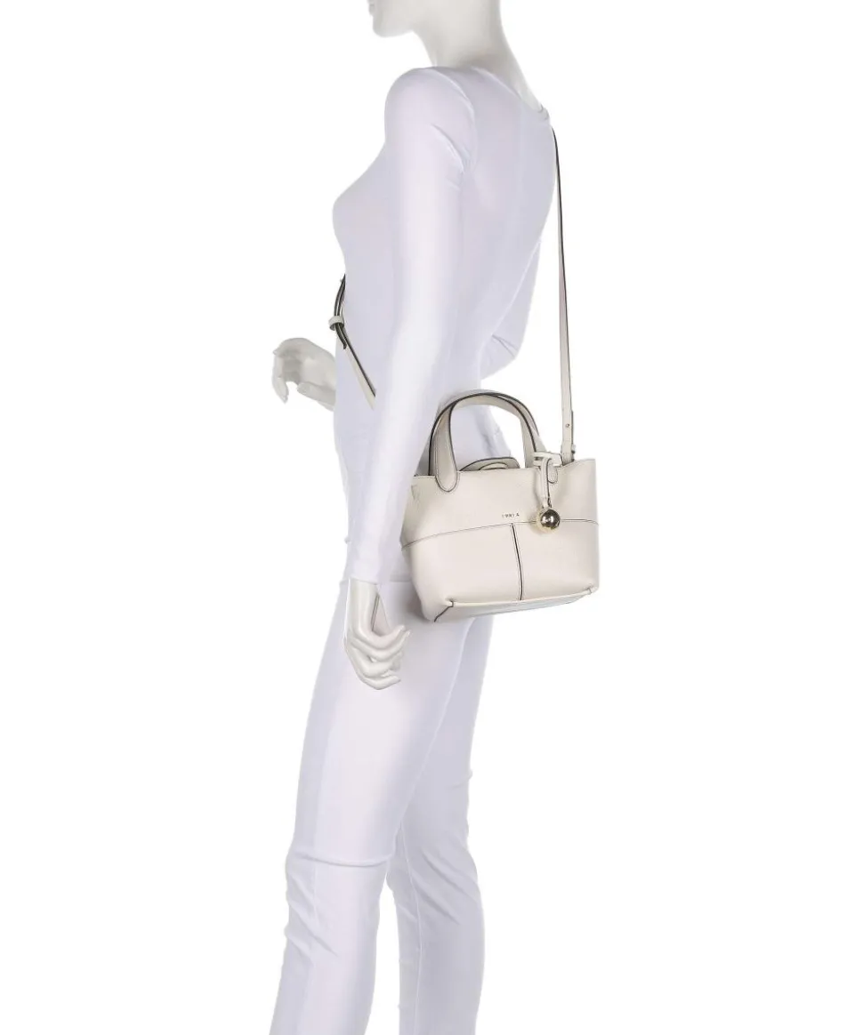 Primrose Mini Umhängetasche genarbtes Leder creme