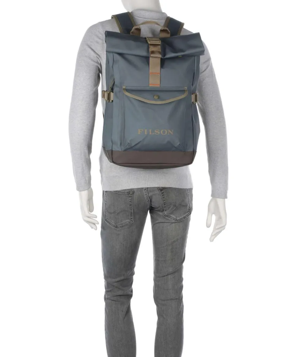 Printed Shrub Rucksack 15″ recyceltes Polyester blaugrau