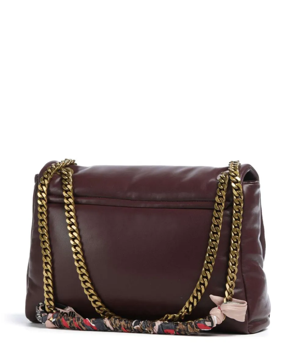 Puffy Foulard Schultertasche Lederimitat wein