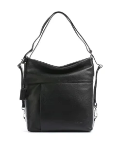 Pure Rucksack-Tasche genarbtes Rindsleder schwarz