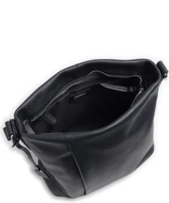 Pure Schultertasche genarbtes Rindsleder navy