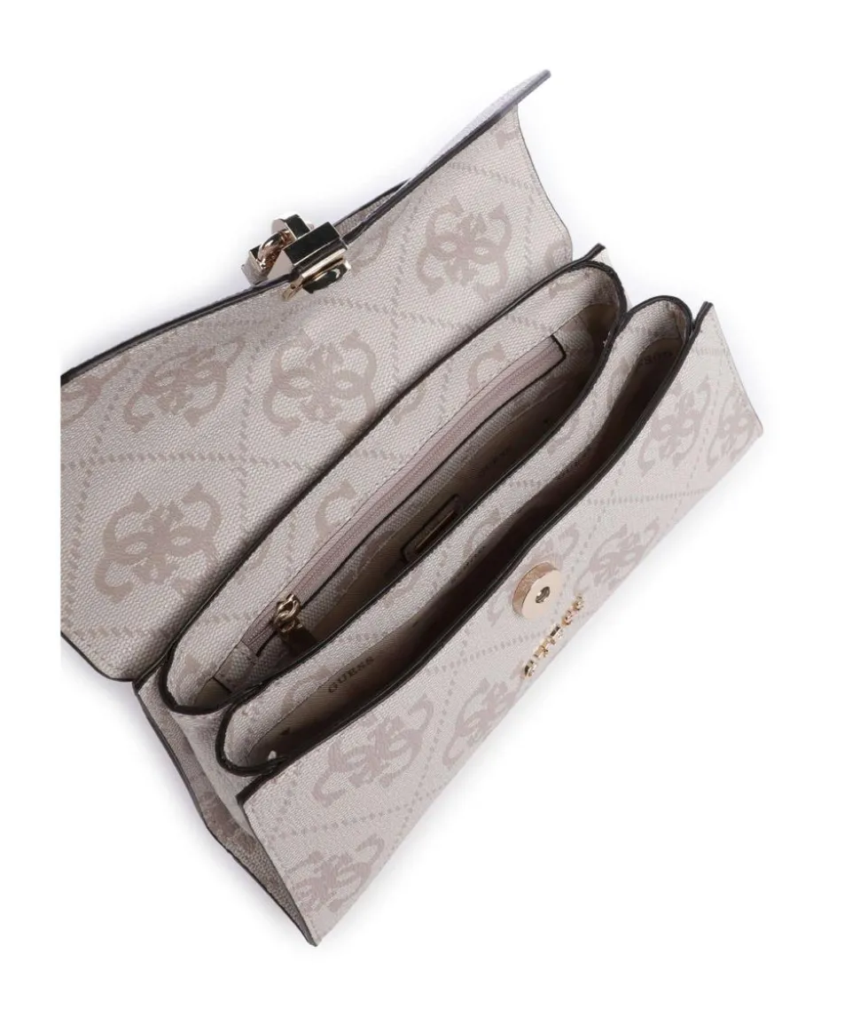 Queensland Big 4G Logo Handtasche Lederimitat elfenbein