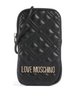 Quilted Handytasche Lederimitat schwarz