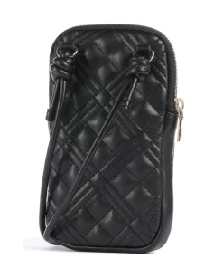 Quilted Handytasche Lederimitat schwarz
