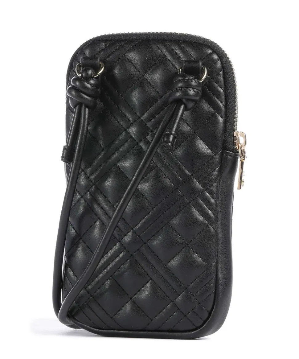 Quilted Handytasche Lederimitat schwarz