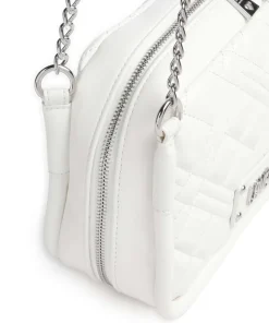 Quilted Schultertasche Lederimitat weiß