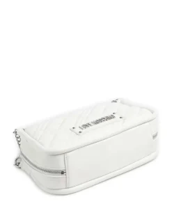 Quilted Schultertasche Lederimitat weiß