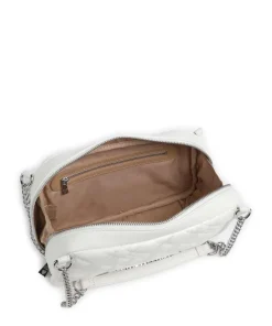 Quilted Schultertasche Lederimitat weiß