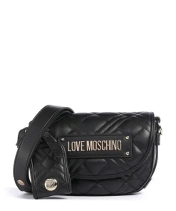 Quilted Umhängetasche Lederimitat schwarz