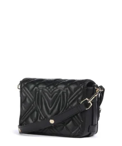 Quilted Umhängetasche Lederimitat schwarz