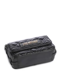 Quilted Umhängetasche Lederimitat schwarz